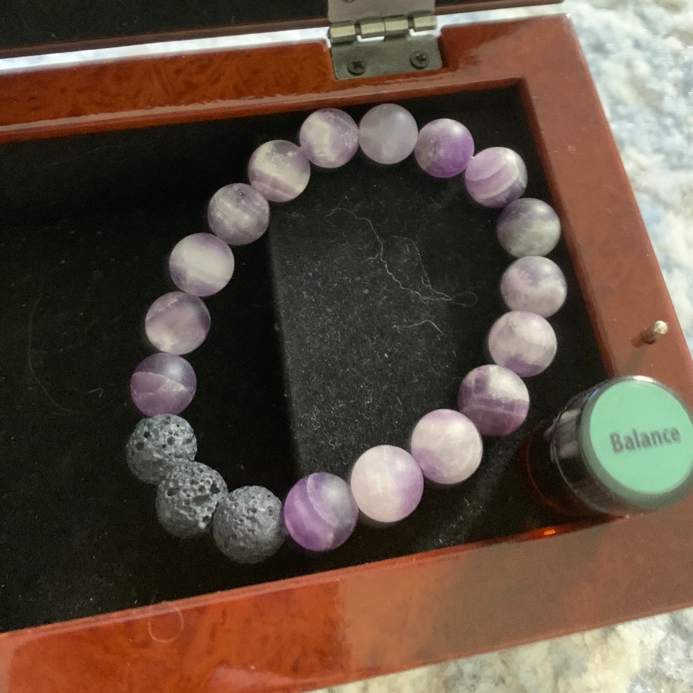 ONE OF A KIND handmade LAVA LAVENDER bracelet